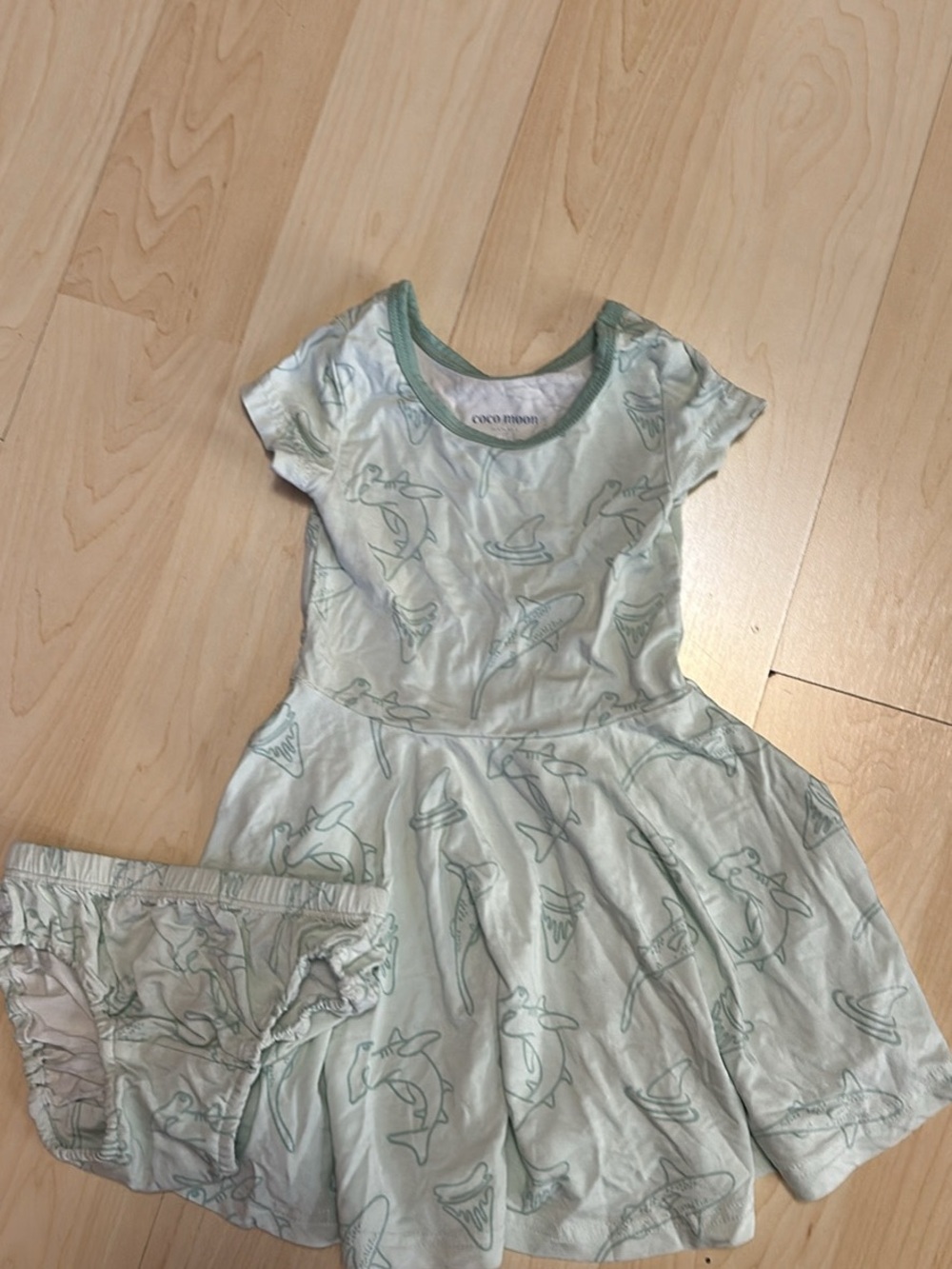 Coco Moon Shark Print Dress and Diaper Cover set